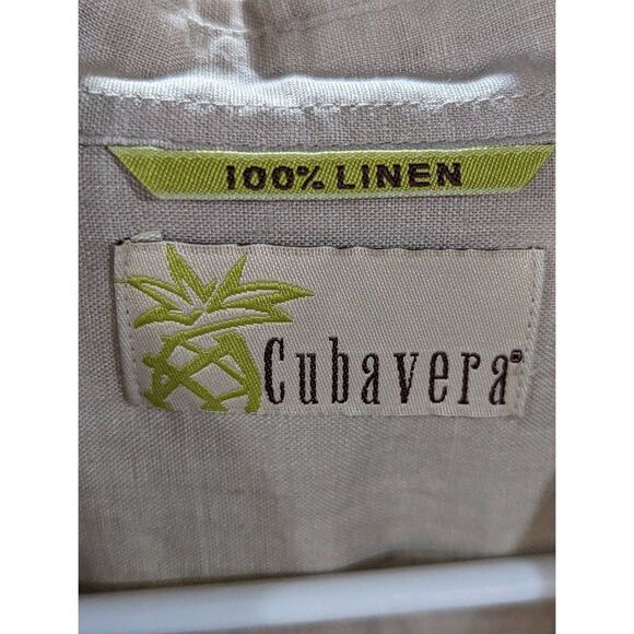 Cubavera Men's Tan Linen Short-Sleeve Button-Down Shirt Size XL - Picture 2 of 6
